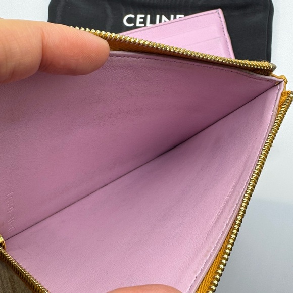 Celine Yellow and Pink Leather Card Holders - Picture 7 of 7